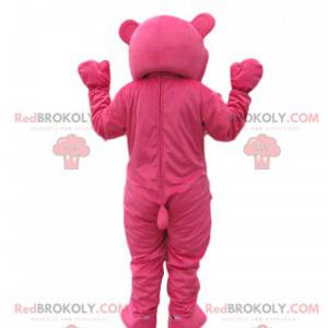 Mascot fuchsia care bears with lines on the stomach. -