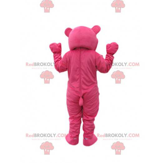 Mascot fuchsia care bears with lines on the stomach. -