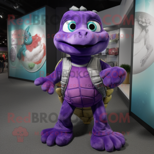 Purple Turtle maskot kostym...