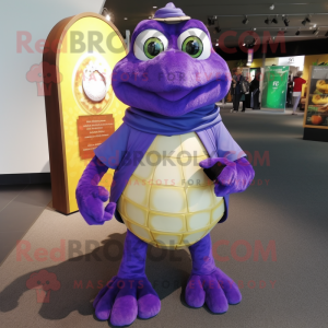 Purple Turtle maskot drakt...