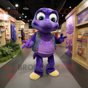 Purple Turtle maskot drakt...