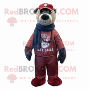 Maroon Navy Seal maskot...