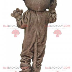 Brown lemur mascot with big eyes - Redbrokoly.com