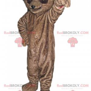 Braunes Lemur-Maskottchen mit großen Augen - Redbrokoly.com