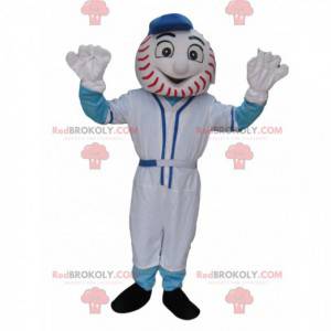 Mascote do boneco de neve com cabeça de beisebol -