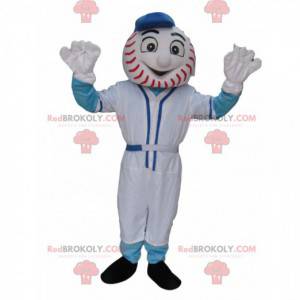 Schneemann Maskottchen mit einem Baseballkopf - Redbrokoly.com