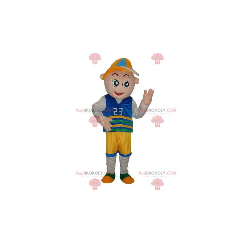 Kleines Jungenmaskottchen mit einem Unterstützeroutfit - Kleines Jungenmaskottchen mit einem Unterstützeroutfit -