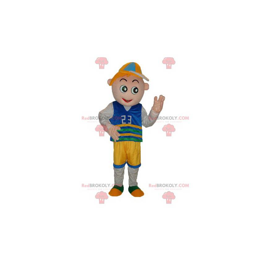 Little boy mascot with a supporter outfit - Redbrokoly.com