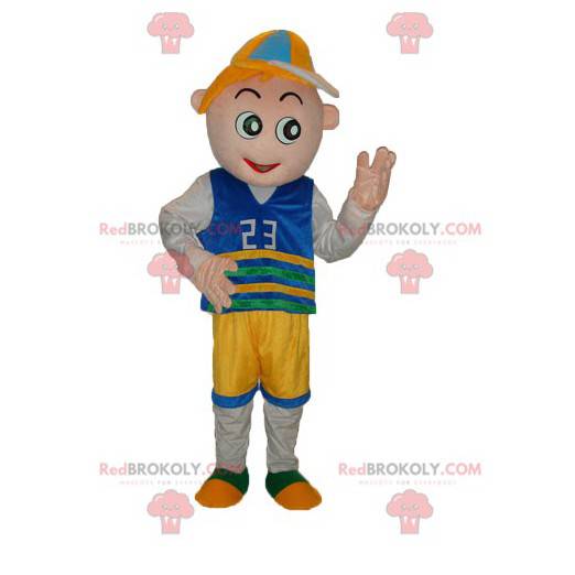 Menino mascote com roupa de torcedor - Redbrokoly.com
