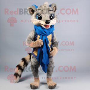 Tan Civet mascot costume character dressed with a Jeggings and Scarf clips