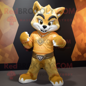 Gold Fox maskot kostym...