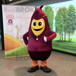 Maroon Mango maskot kostume...