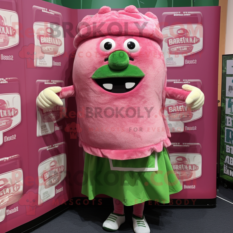 Pink Corned Beef And Cabbage mascot costume character dressed with a Shorts and Beanies Pink Corned Beef And Cabbage mascot costume character dressed with a Shorts and Beanies