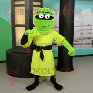 Limegrønn Ninja maskot...