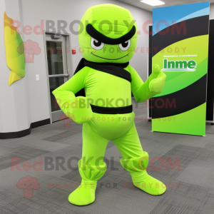 Lime Green Ninja mascotte...