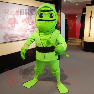 Limegrønn Ninja maskot...