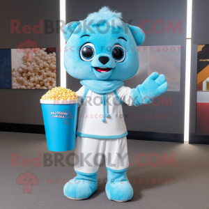 Sky Blue Pop Corn maskot...