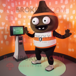 Rust Camera mascot costume character dressed with a Yoga Pants and Cummerbunds