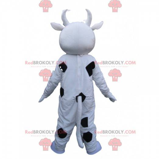 Mascotte de vache noire et blanche. Costume de vache -