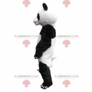 Hvit og svart panda maskot med store klør - Redbrokoly.com