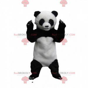 Hvid og sort panda maskot med store kløer - Redbrokoly.com