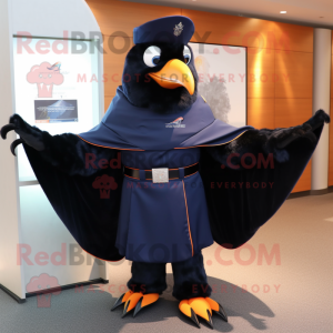 Navy Crow maskot kostym...