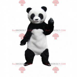 Hvid og sort panda maskot med store kløer - Redbrokoly.com