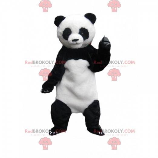 Mascota panda blanco y negro con grandes garras - Redbrokoly.com