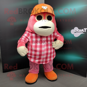 Pink Orange maskot kostume...