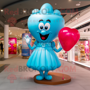 Cyan-herzförmige...