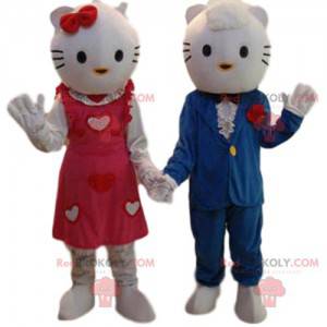 Dupla de mascotes da Hello Kitty e seu querido fantasiado -