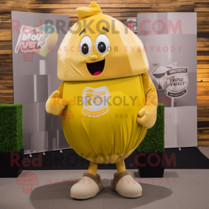 Gold Beet mascot costume character dressed with a Cargo Shorts and Keychains