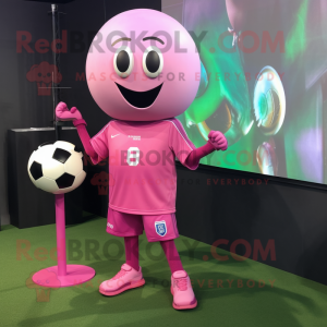 Rosa fotboll maskot kostym...
