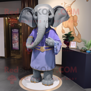 nan Elephant mascot costume character dressed with a Evening Gown and Belts