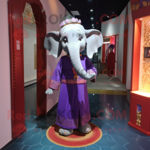 nan Elephant mascot costume character dressed with a Evening Gown and Belts