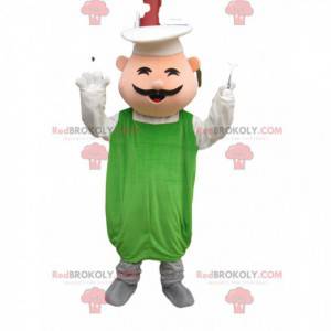 Chef mascot with a chef's hat and a mustache - Redbrokoly.com