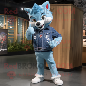 Sky Blue Wolf mascotte...