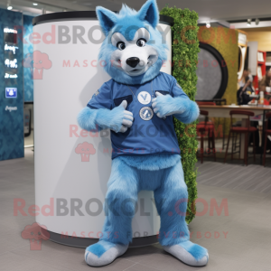 Sky Blue Wolf mascotte...