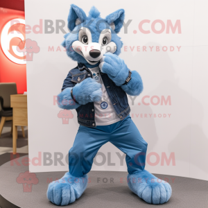 Sky Blue Wolf mascotte...