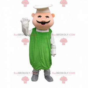 Mascotte de Chef avec une toque et une moustache -