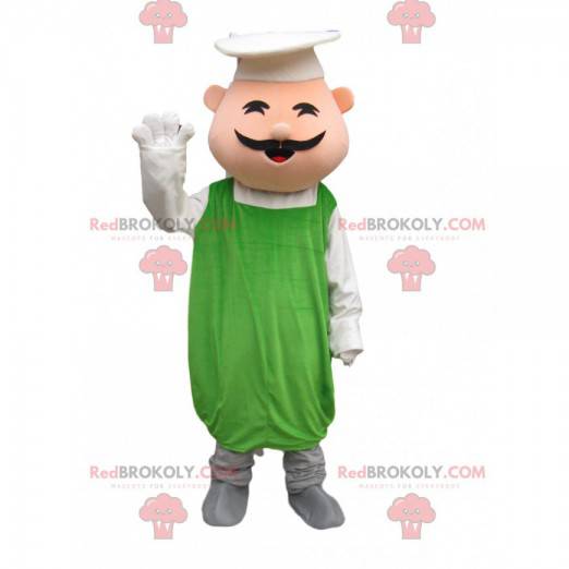 Mascote de chef com chapéu de chef e bigode - Redbrokoly.com