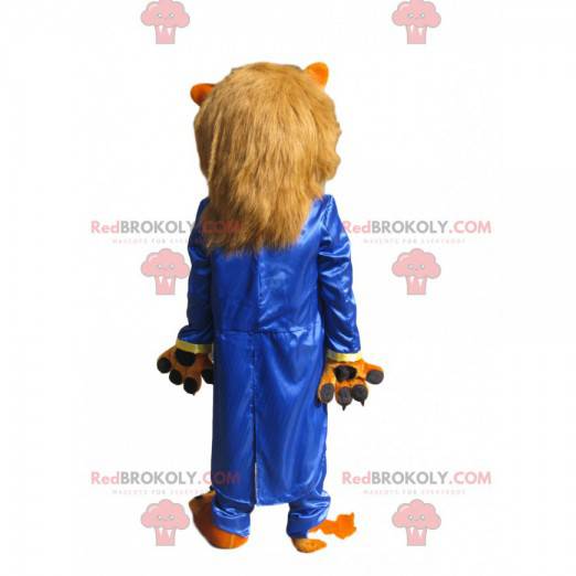 Fierce lion mascot with black horns - Redbrokoly.com