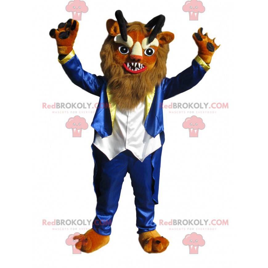 Hård løve maskot med sorte horn - Redbrokoly.com Hård løve maskot med sorte horn - Redbrokoly.com