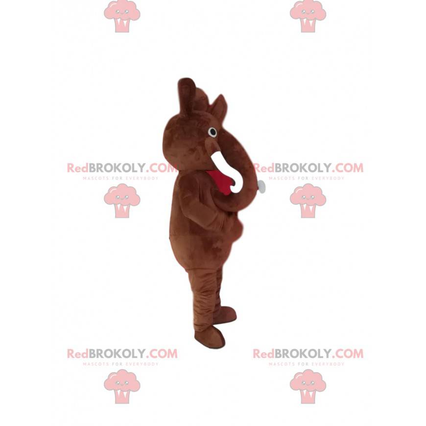 Maskotka mały brązowy mamut z pięknymi kłami - Redbrokoly.com Maskotka mały brązowy mamut z pięknymi kłami - Redbrokoly.com