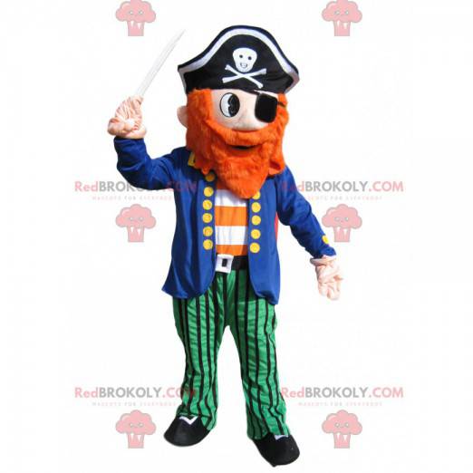 Barbarossa mascot with a pirate hat and a sword - Redbrokoly.com