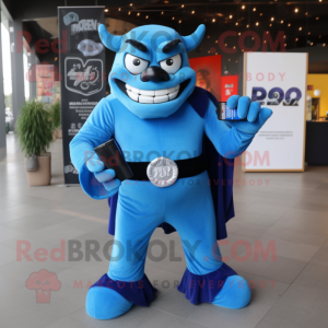 Blue Demon maskot kostume...