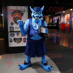 Blue Demon maskot kostyme...