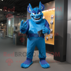 Blue Demon maskot kostym...