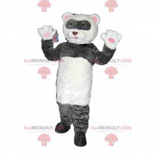 Mascotte dell'orso polare e grigio commovente. Costume da orso