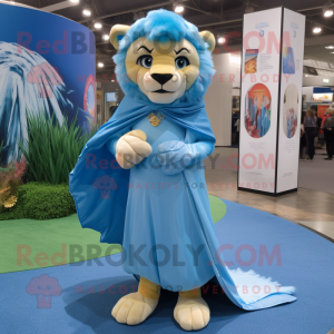 Sky Blue Tamer Lion maskot...